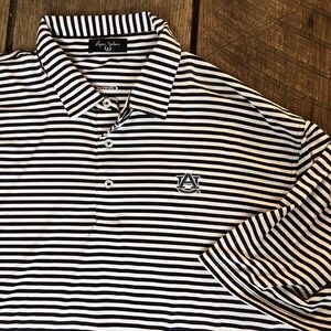 Byron Nelson Golf Polo Auburn University Men's 2XL Black White Striped Tigers AU